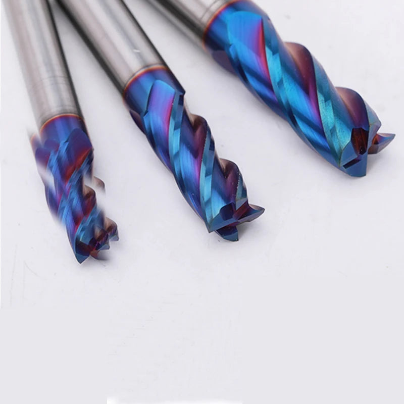 SME Tools HRC70 Tungsten Steel Flat End Mills Coating Blue Nano CNC Tools  Milling Cutter Solid Carbide Milling Bit 4 Flute Router Bits