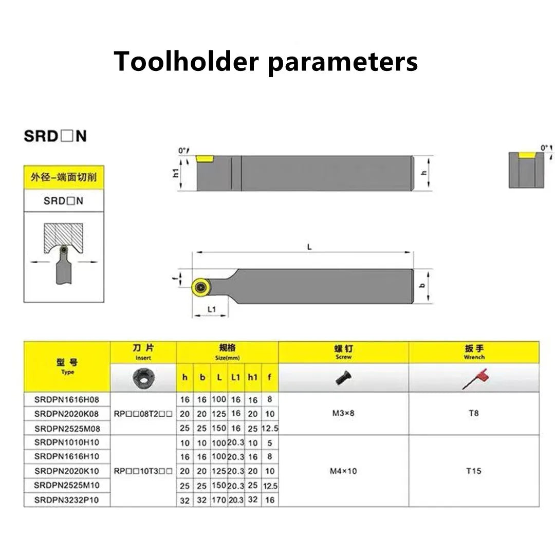 SME TOOLS SRDPN1010H10 SRDPN1212H10 SRDPN1616H10 turning tool holder boring bar CNC outer tool holder RPMW1003MO RPMT10T3MO R5 insert