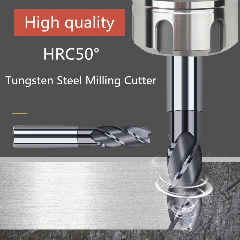 SME TOOLS ZGT 1PC Tungsten Steel Milling Cutter HRC50 4 Flute Alloy Carbide End Mill Cnc Tools 2mm 3mm 4mm 6mm Metal Cutter Wood Endmill