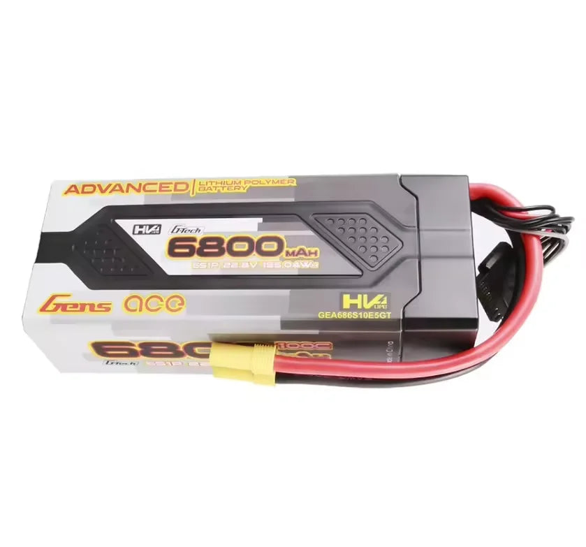 Gens Ace 6800mAh 22.8 V 100C 6S1P HardCase Lipo Battery Pack with customize Plug for FPV racing drones