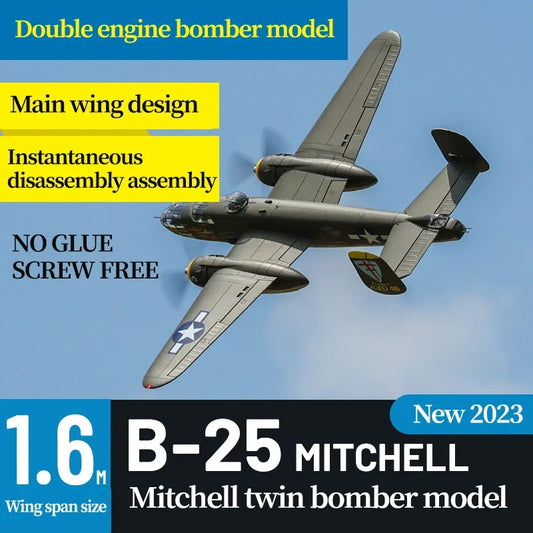 SME Store Freewing RC Plane Warbird Flightline 1600mm Wingspan B25 B-25 MITCHELL PNP Retractable Landing Gear Plane Airplane Model Hobby