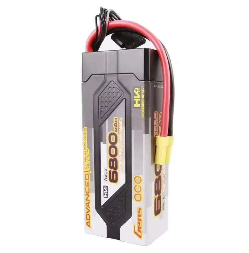 Gens Ace 6800mAh 22.8 V 100C 6S1P HardCase Lipo Battery Pack with customize Plug for FPV racing drones