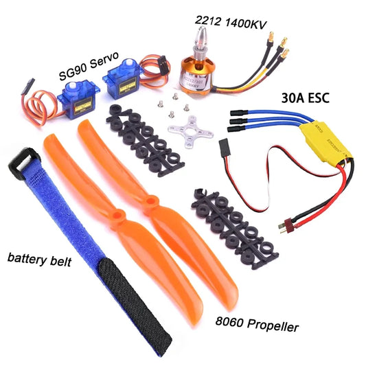 SME TOOLS XXD A2212 2212 1400KV Brushless Motor 30A ESC Motor SG90 9G Micro Servo 8060 Propeller Set for RC Fixed Wing Plane