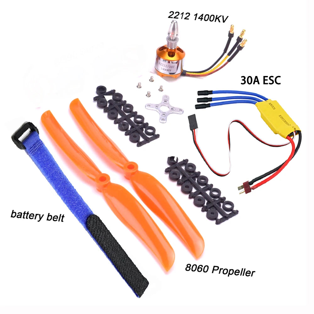 SME TOOLS XXD A2212 2212 1400KV Brushless Motor 30A ESC Motor SG90 9G Micro Servo 8060 Propeller Set for RC Fixed Wing Plane